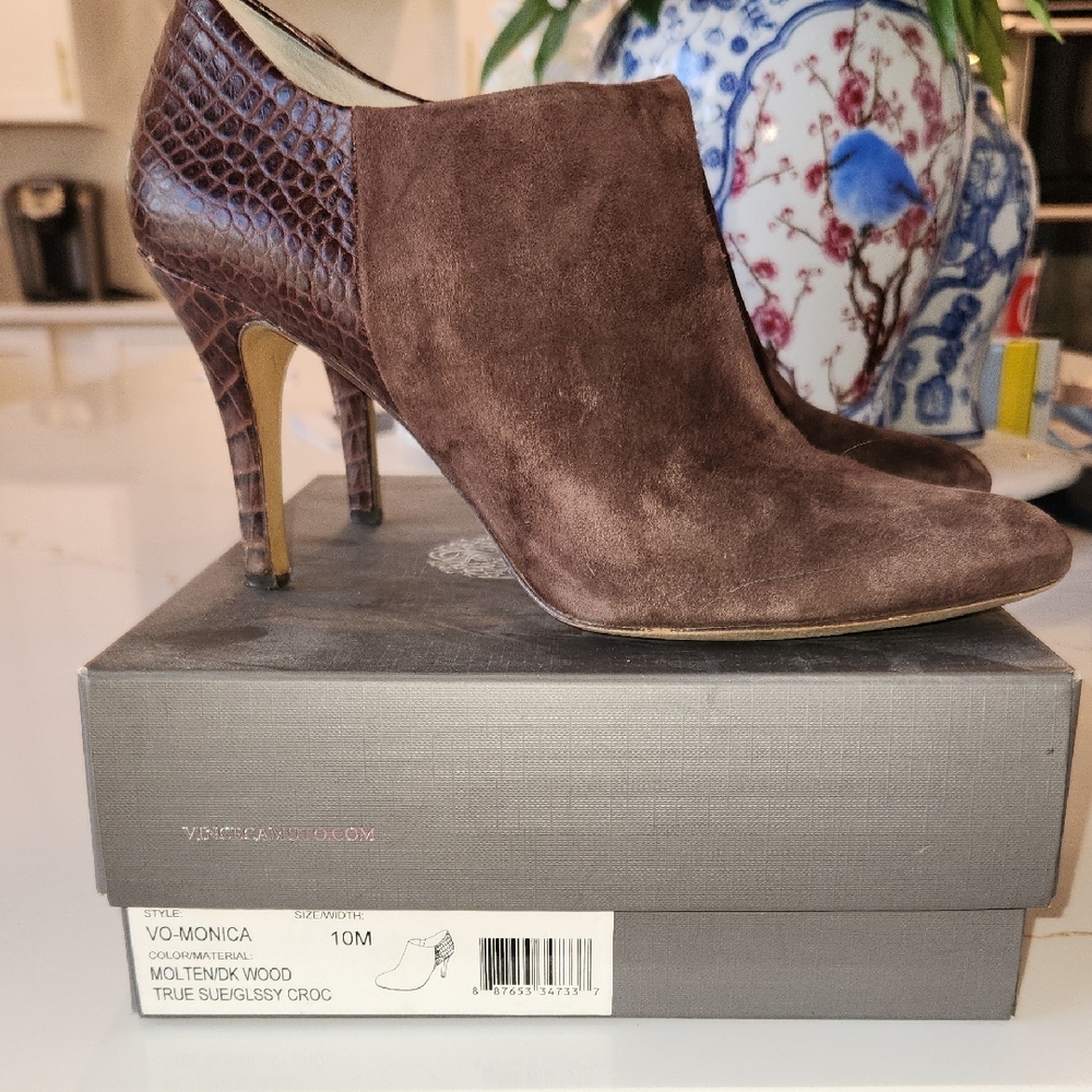 Vince Camuto Brown Suede Ankle Boots
